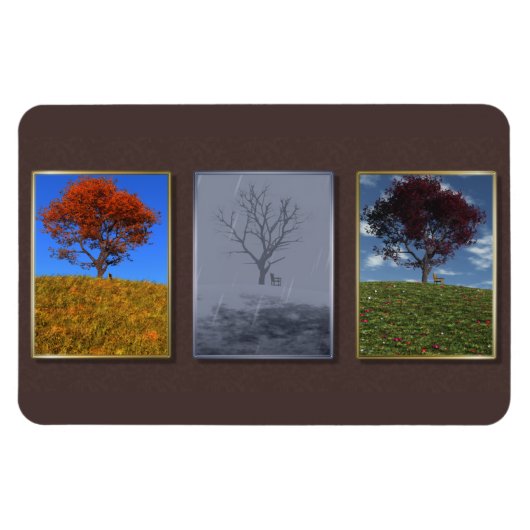 Schnell Fliegen der Jahre Triptych Flexible Magnet (Horizontal)