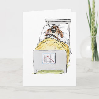 Schnell geht's los Hund Grußkarte Karte