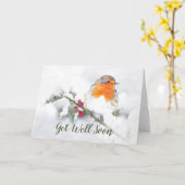 Schnell gut Englisch Robin Hübsch Garden Bird Karte (Gelbe Blume)