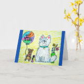 Schnell gut - Niedliche Cat Card Karte (Gelbe Blume)