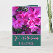 Schnell gut rosa Blume Karte (Vorderseite)