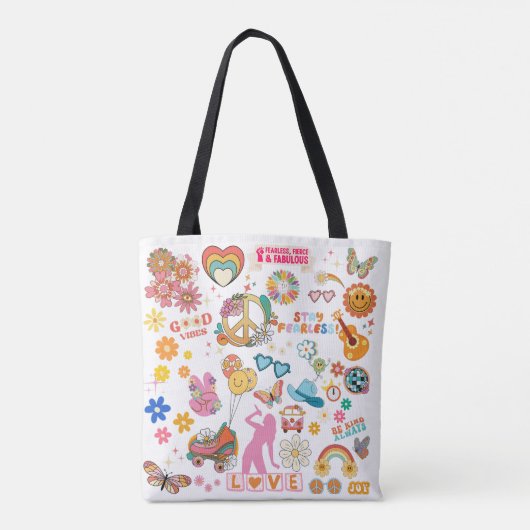 Schnell Inspiriert Groovy Tote Bag Tasche (Rückseite)