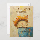 Schnell kundenspezifisch Sonnenblumenkatze Nickerc Postkarte (Vorne/Hinten)