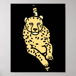 Schnell laufender Gepard Wildkatze Tier jagt nach Poster