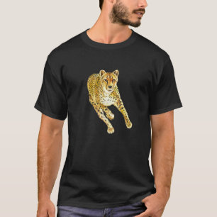 Schnell laufender Gepard Wildkatze Tier jagt nach T-Shirt