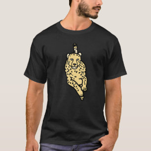 Schnell laufender Gepard Wildkatze Tier jagt nach T-Shirt