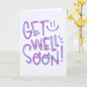 Schnell Lila Kalligraphie Karte (Gelbe Blume)