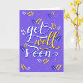 Schnell Lila Typografie-Gruß Karte (Gelbe Blume)