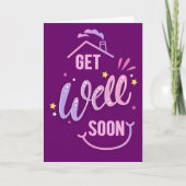 Schnell Niedliche Lila Hausgrüße Karte (Vorderseite)