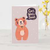 Schnell Niedlicher Bär mit Kaffeegenuss Karte (Gelbe Blume)