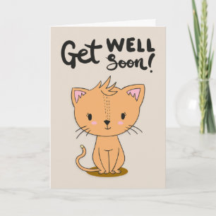 Schnell Niedlicher Cartoon Cat Gruß Karte
