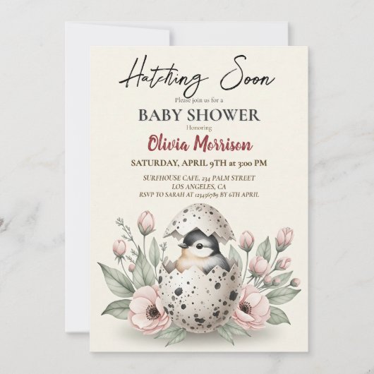 Schnell rustikale Babymädchen-Dusche Einladung (Vorderseite)