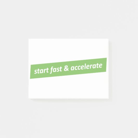 Schnell starten und beschleunigen post-it klebezettel (Vorderseite)