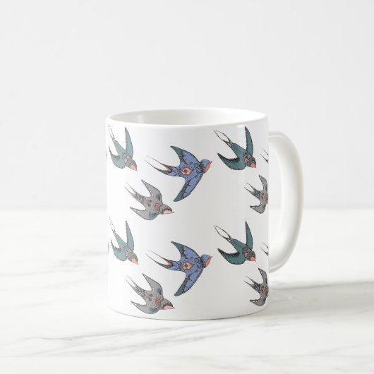 Schnell Swooping Schwalben-Tasse Kaffeetasse (VorderseiteRechts)