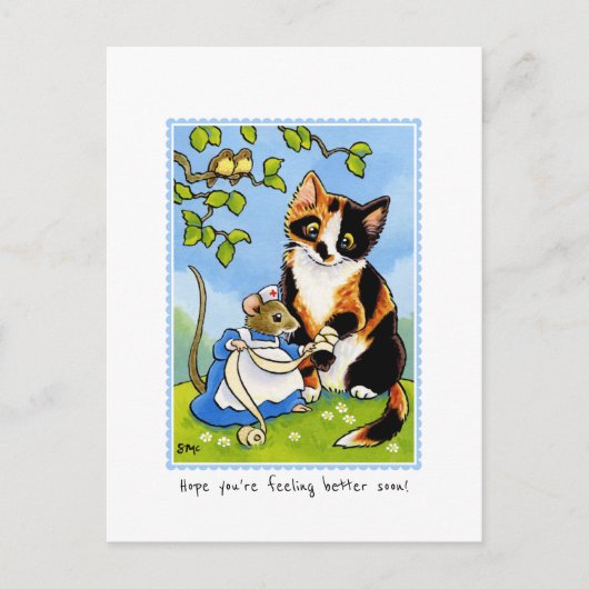 Schnell und benutzerdefiniert für Cat Mouse Postkarte (Vorderseite)