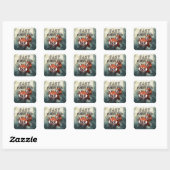 Schnell und Furry-ous - Red Panda - Gray Quadratischer Aufkleber (Blatt)