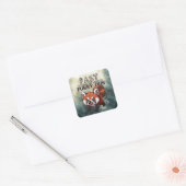Schnell und Furry-ous - Red Panda - Gray Quadratischer Aufkleber (Umschlag)