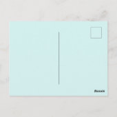 Schnell und gut kühn mit Blume auf blau Postkarte (Rückseite)