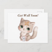 Schnell und gut Wasser - Kitten und Maus Postkarte (Vorne/Hinten)