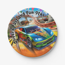 Schnell und Spaß zum Geburtstag, Rennwagen zum Geb Pappteller