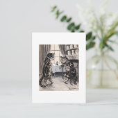 Schnell Vintage Cat Card Postkarte (Stehend Vorderseite)