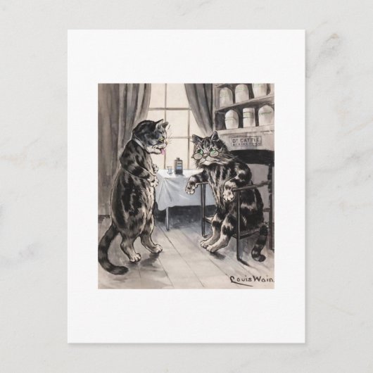 Schnell Vintage Cat Card Postkarte (Vorderseite)