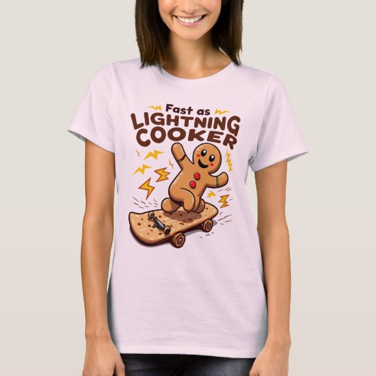 Schnell wie ein Lightning Gingerbread Skater T-Shirt (Vorderseite)