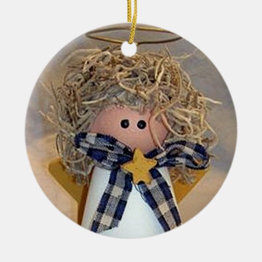SCHNELLBABY ANGEL CHRISTMAS ORNANATION KERAMIKORNAMENT (Vorne)