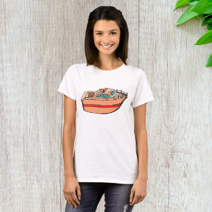 Schnellboot-Illustration Lustiges nautisches Boots T-Shirt
