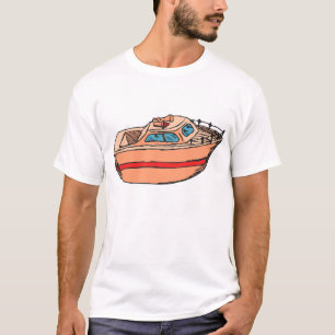 Schnellboot-Illustration Lustiges nautisches Boots T-Shirt