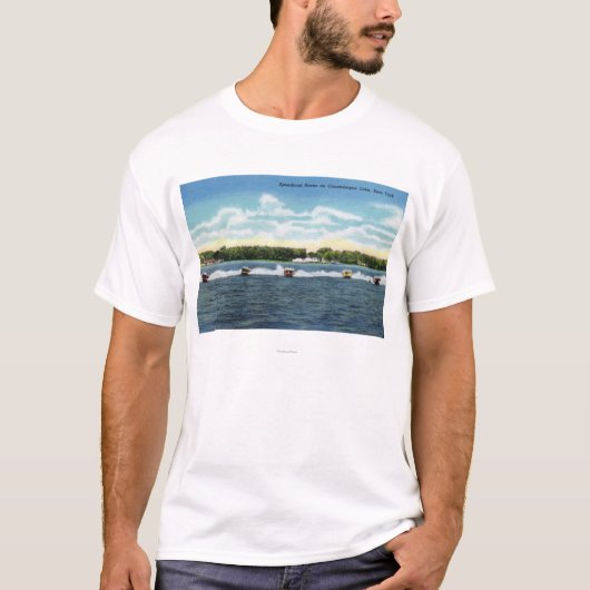 Schnellboot-Rennen auf dem See T-Shirt (Vorderseite)