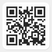 Schnellcode (QR-Code) Quadratischer Aufkleber (Vorderseite)