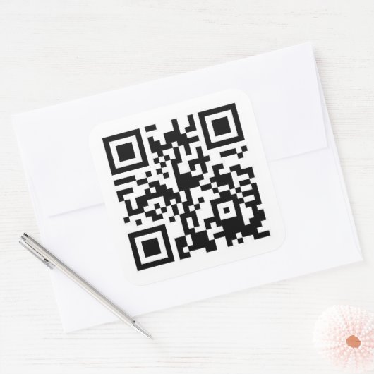 Schnellcode (QR-Code) Quadratischer Aufkleber (Umschlag)