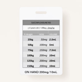 Schnelldosis RE: Succinylcholin RSI Paralytic Ausweis
