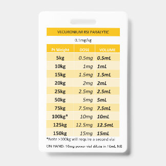 Schnelldosis RE: Vecuronium & Rocuronium Paralyse Ausweis