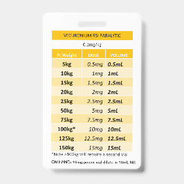 Schnelldosis RE: Vecuronium & Rocuronium Paralyse Ausweis