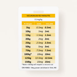 Schnelldosis RE: Vecuronium & Rocuronium Paralyse Ausweis