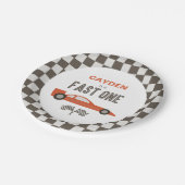 Schnelle 1 Race Car Geburtstagspapier-Teller Pappteller (Schrägansicht)