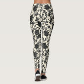 Schnelle Blume Schwarzes Muster Leggings (Rückseite)