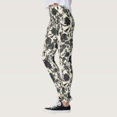 Schnelle Blume Schwarzes Muster Leggings (Links)