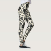 Schnelle Blume Schwarzes Muster Leggings (Rechts)