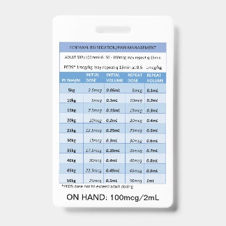SCHNELLE DOSING RE: FENTANYL FÜR RSI SEDATION & SC AUSWEIS
