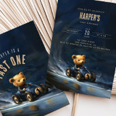 Schnelle Einladung eines Rennwagens Teddy Geburtst