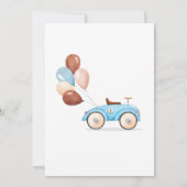 Schnelle Einzel-Geburtstag Spielzeug Vintages Renn Einladung (Rückseite)