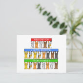 Schnelle Erholung von Shingles, Cartoon Katzen. Postkarte (Stehend Vorderseite)