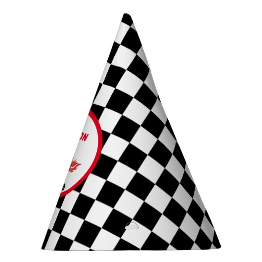 Schnelle Fahrt mit dem Rennwagen Junge erste Gebur Partyhütchen (Rechts)