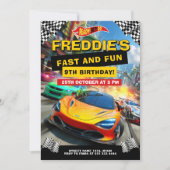 Schnelle Fahrt zum Geburtstag Einladung (Vorderseite)