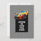 Schnelle Fahrt zum Geburtstag Einladung (Rückseite)