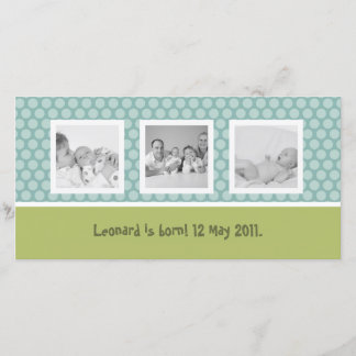Schnelle Geburtsankündigung mit niedlichen Polka-P Ankündigung
