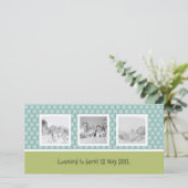 Schnelle Geburtsankündigung mit niedlichen Polka-P Ankündigung (Stehend Vorderseite)